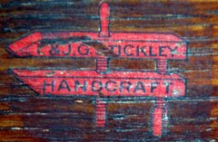 L.&J.G. Stickley signature "Handcraft" red decal circa 1906 to 1912.